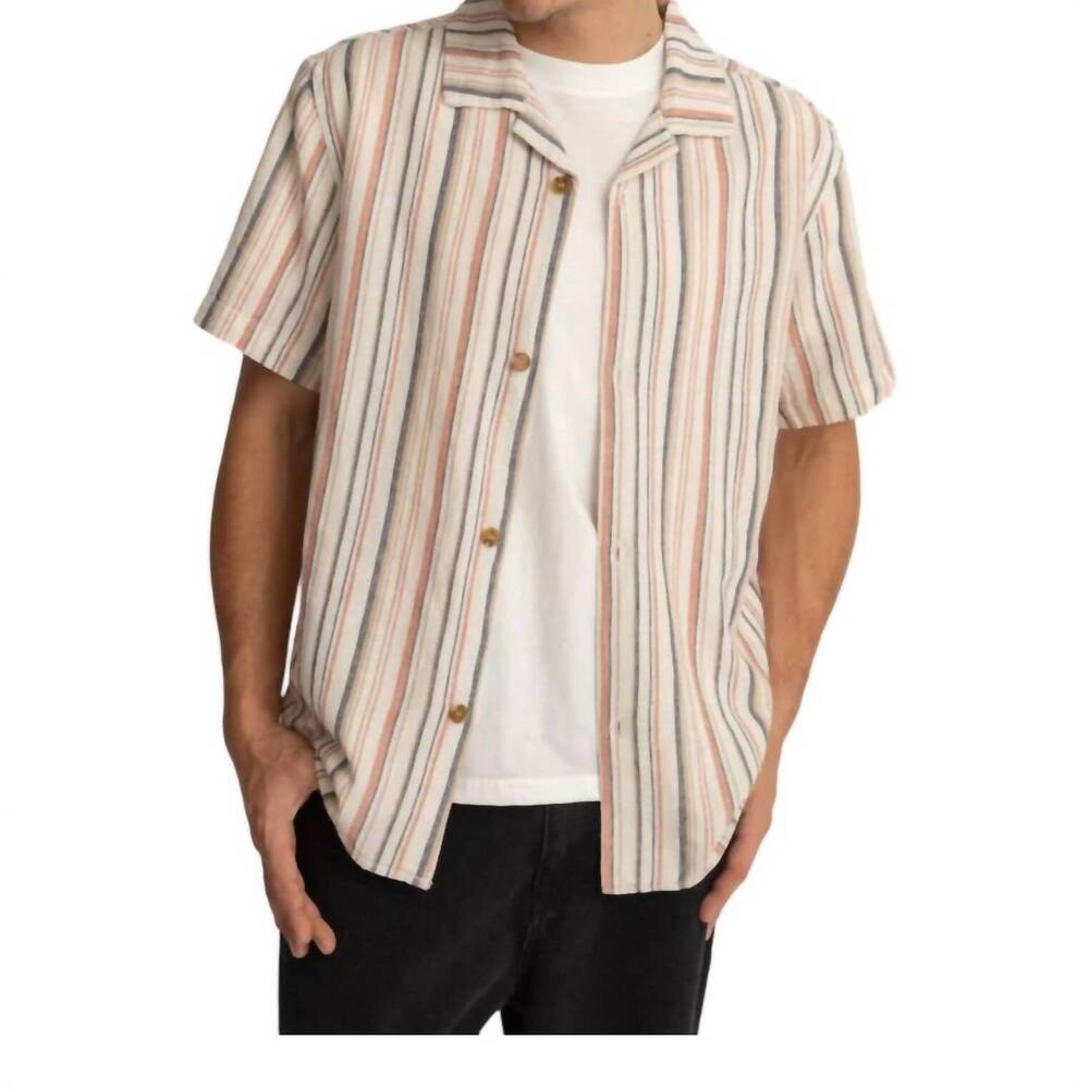 NEW RHYTHM. vacation stripe shirt in natural